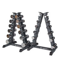 Set gantere cu 2 suporturi (12 pereche de la 1 pana la 14 kg) inSPORTline Crossteel 2137