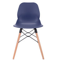 купить Пластиковый стул, деревянные ножки с металлической опорой, 495x455x750 мм, голубой в Кишинёве