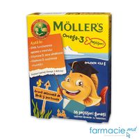 Moller's Omega-3+Vit.D pestisori gumati N36 (portocala) 3ani+