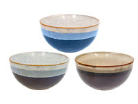 Salatiera ceramica 14cm 550ml cu margine bicolora