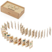 Настольная игра Viga 44781 Domino din lemn 2în1 Animale și numere
