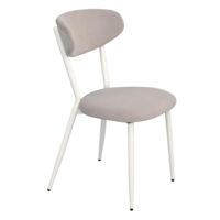 Стул Evelin di Costacurta LC-251Wh, Белый Металл/Ткань, Light Grey-47 (velur)