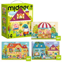 Головоломка Mideer MD1645 Puzzle Orășelul de basm 3în1, nivelul 4