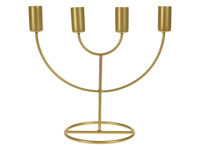 Sfesnic de metal pentru 4 lumanari "Menorah" 23X21X12cm, auriu