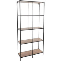 Etajeră H&S 48335 cu 5 polite 78x30x170cm metal/MDF, natural