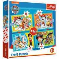 Головоломка Trefl 34346 Puzzles - 4in1 - Happy Paw Patrol team / Viacom PAW Patrol
