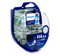 PHILIPS H4 RacingVision GT200 +200% 3500K 1500LM 12V 55W P43t-38 (2 шт.)