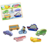 Puzzle Viga 44701 Puzzle tactil inserție Transport, 7elem