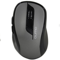Wireless Mouse Qumo M63, Optical, 800-1600 dpi, 6 buttons, Ergonomic, 2xAAA, Gray, USB
