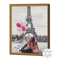 Картина по номерам Art Gallery QB205743 Mozaic cu diamante patrate 40x50cm Prietene la Paris
