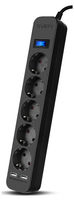 Surge Protector   5 Sockets,  1.8m,  Sven SF-05LU, 2 USB ports charging (2.4A), Black