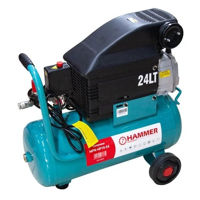 Compresor aer Hammer. 1500 W. 24 l. 8 bar. 206 l/min.