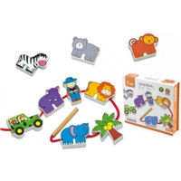 Игрушка Viga 59549 Lacing Blocks Zoo