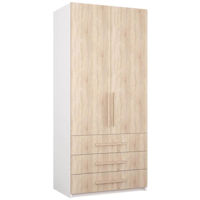 Шкаф Mobildor-Lux Smart-Home (0,90x0,56x2,0H м) с полками и ящиками Белый/Sonoma