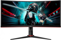 34.0" AOC VA LED CU34G2/BK Curved Black (1ms, 80M:1, 21:9, 300cd, 3440x1440, 100Hz, 178°/178°, HDMIx2, DisplayPort, Curvature 1800R, USB Hub: USB3.0 x 4, Height Adjustment, Audio Line-out, VESA)