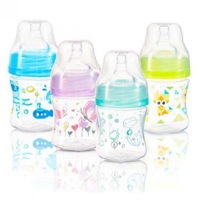 BabyOno бутылочка пластиковая антиколиковая с широким горлышком, 120мл