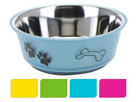 Castron pentru animale Pets 0.75l, 17.5cm, antiderapanta, inox, albastru