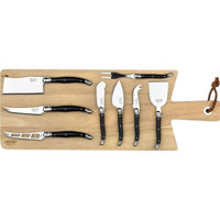 Набор ножей Laguiole Premium Line 8 Cheese Knives Black set 8 buc. cu platou servire