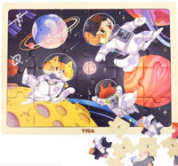 Головоломка Viga 44646 Puzzle din lemn Animalele în cosmos, 24 elem.