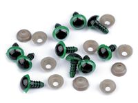 Ochi pentru jucării cu dispozitiv de siguranță, Ø10 mm / verde