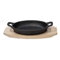 Сковорода Tognana 42293 Fusion Taste din fontă 17x11cm, pe suport de lemn