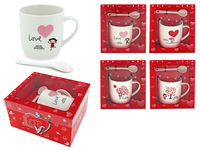 Set cana 210ml cu lingura "Love", in cutie-cadou