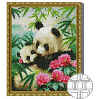Картина по номерам Art Gallery QB206357 Mozaic cu diamante patrate 40x50cm Ursuleti panda