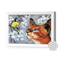 Картина по номерам Art Gallery JS29610 Mozaic cu diamante 20x30cm Pitigoi si pisica