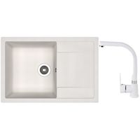 Мойка кухонная со смесителем Dr.Gans Techno 760 + SanDonna F 7103 alb