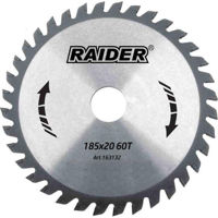 Набор головок, бит, насадок Raider 163132 диск по дереву 185х20мм 60т