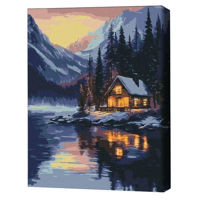 Картина по номерам BrushMe RBS1023FC 30x40cm (fără cutie) Apus de soare de iarnă