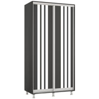 Dulap Mobildor-Lux Aron cu uși glisante сu lamele (100x60x200H cm) Anthracite