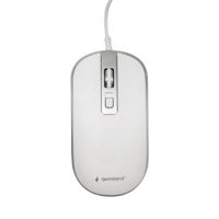 Mouse Gembird MUS-4B-06-BS, 800-1200 dpi, 4 buttons, Ambidextrous, 1.35m, White/Silver, USB