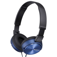 Headphones  SONY  MDR-ZX310AP, Mic on cable,  4pin 3.5mm jack L-shaped, Cable: 1.2m, Blue