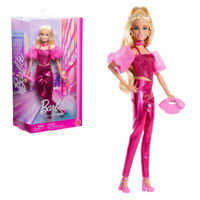 Păpușă Barbie JFP40 Fashionistă în costum roz lucios