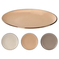 Тарелка Promstore 51363 Тарелка десертная 20cm Metallic Rim, maro