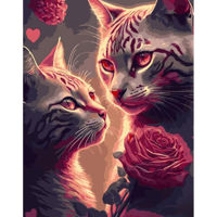 Картина по номерам Strateg R 9 /15 (GS899)(48880) Pisici misterioase, 40x50 cm