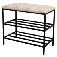 Raft pentru încălțăminte Nex Home Pantofar 3 nivele Teddy, metal, max.150kg, 80x32x52cm, 51 Bej deschis