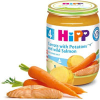 Piure HIPP din morcov si cartofi cu somon (4 luni+) 190g