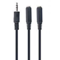 Audio spliter cable 0.1m 3.5mm 3pin plug to 3.5 mm stereo + mic sockets, Cablexpert CCA-415-0.1M