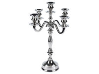 Candelabru nichelat pentru 5 lumanari 39cm