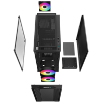 Case mATX Deepcool CC360 ARGB, w/o PSU, 3x120mm ARGB fans, Mesh Front, Tempered Glass, USB3.0, Black