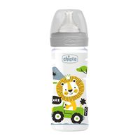 Biberon din plastic Chicco cu tetina din silicon, 250 ml Boy