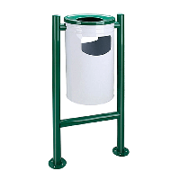 cumpără Urnă metalică pentru gunoi TIP 4, 35 l, 450x450x1000 mm, verde cu alb în Chișinău
