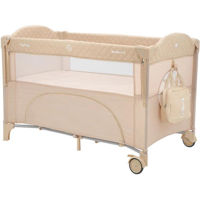 Манеж Kikka Boo 31003010111 Patut pliabil cu 2 niveluri Milky Way Beige 2023