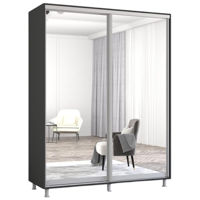Dulap Mobildor-Lux Aron-S uși glisante din oglinzi (170x60x240H cm) Anthracite