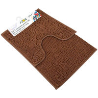 Коврик для ванной Hydro S 0440205 Set 2 covorase pentru WC din chenila cu fir lung, maro, 50x40cm/50x80cm