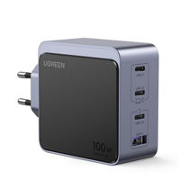 Зарядное устройство сетевое Ugreen Nexode GaN S Charger 3*USB-A+1*USB-C 100W X565, Black