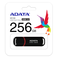 256GB  USB3.1 Flash Drive ADATA "UV150", Black, Plastic, Classic Cap (R/W:100/50MB/s)