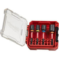 Набор головок, бит, насадок Milwaukee 4932492445 set de 4 capete magnetice cu coada 1/4"Hex, Shockwave Impact Duty